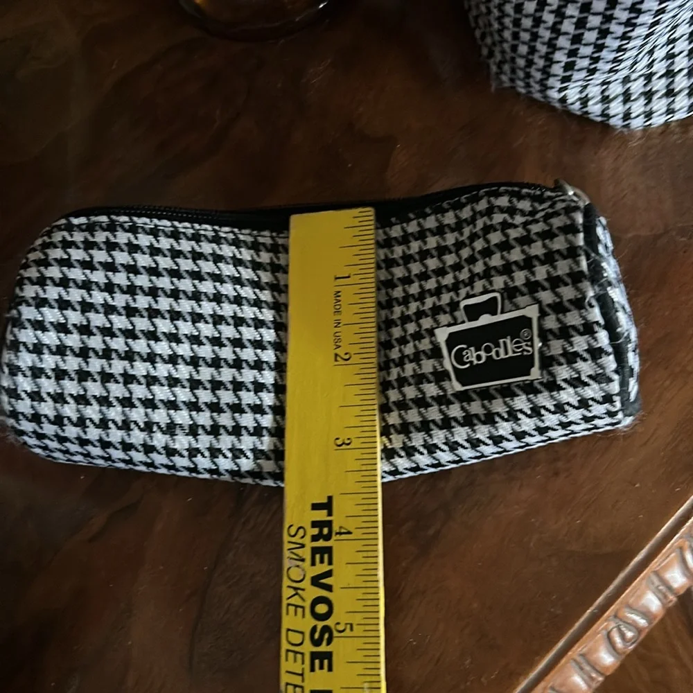 Vintage Caboodles Houndstooth Print Make Up Bag